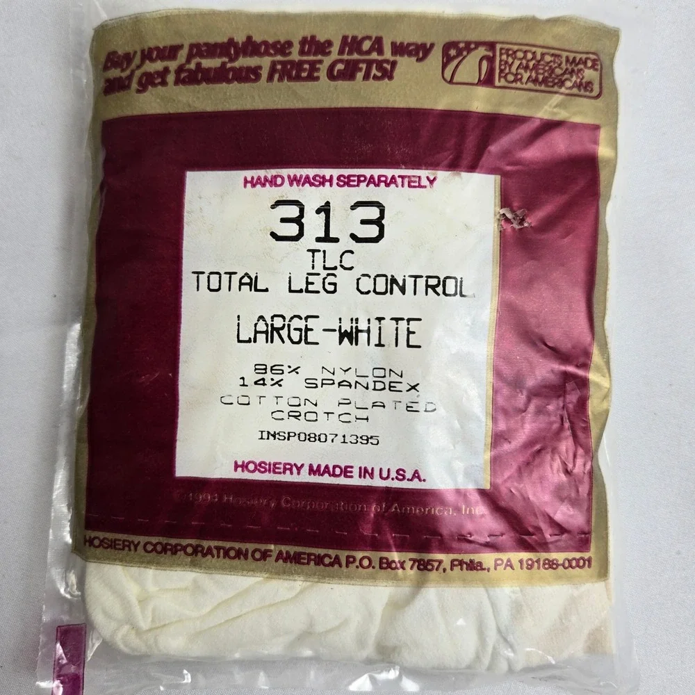 Silkies TLC Support Pantyhose Lot of‎ 6 Vintage, Nylon Spandex, White Large, New
